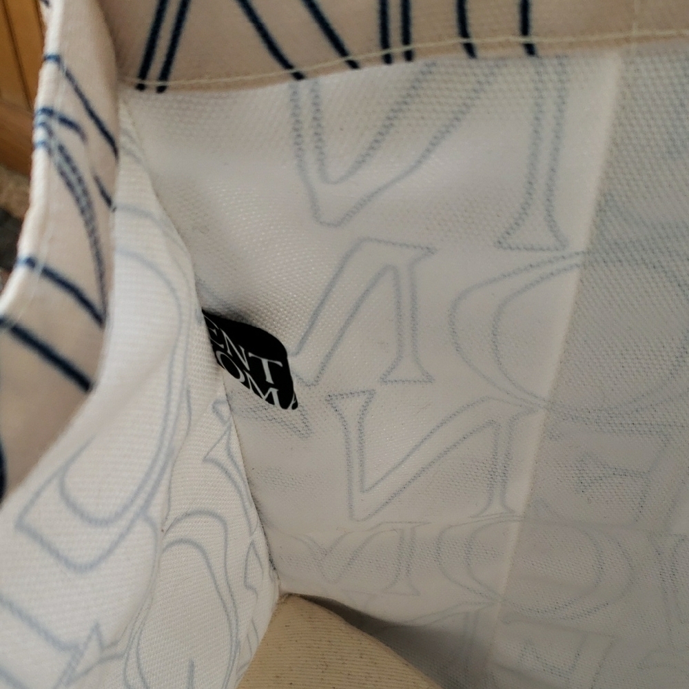 Gentlewoman Ivory Canvas Tote with Navy Logo - Picture 12 of 14